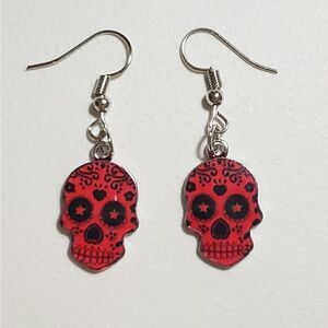 Handmade Halloween Day of the Dead Dia De Muertos skull earrings